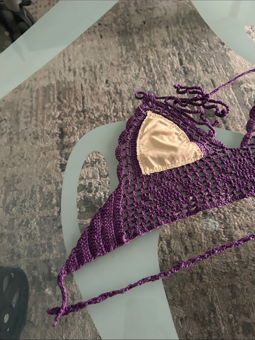 Handcrafted Purple Crochet Halter Bralette Top - Women Tops - Picture 8 of 9